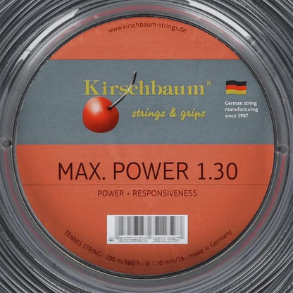 Corda para Raquete de Tênis Kirschbaum Max Power 16L 1.30mm Rolo com 200 Metros