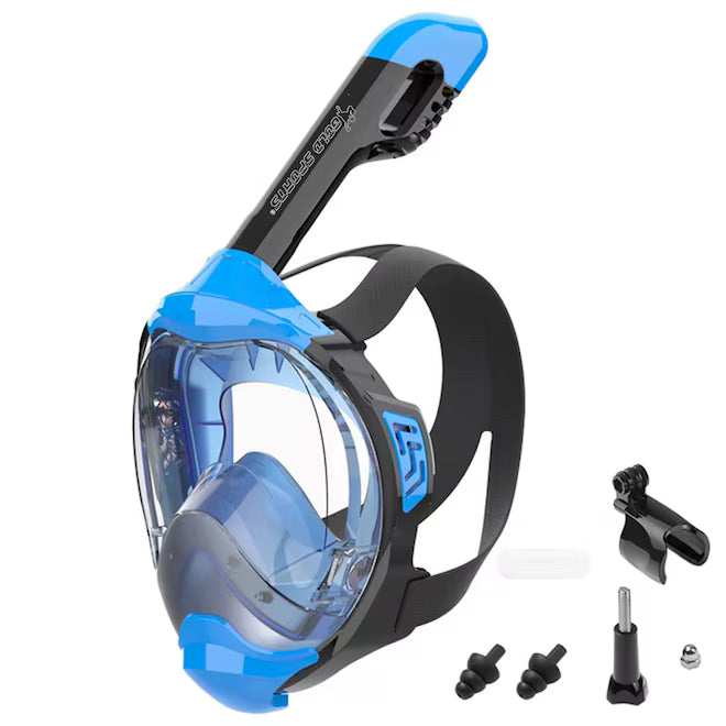 Mascara Subaquática de de Mergulho Gold Sports Gold Full Face Com Snorkel Azul M