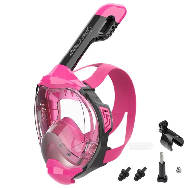 Mascara Subaquática de de Mergulho Gold Sports Gold Full Face Com Snorkel Rosa M