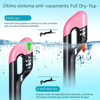 Mascara Subaquática de de Mergulho Gold Sports Gold Full Face Com Snorkel Rosa M